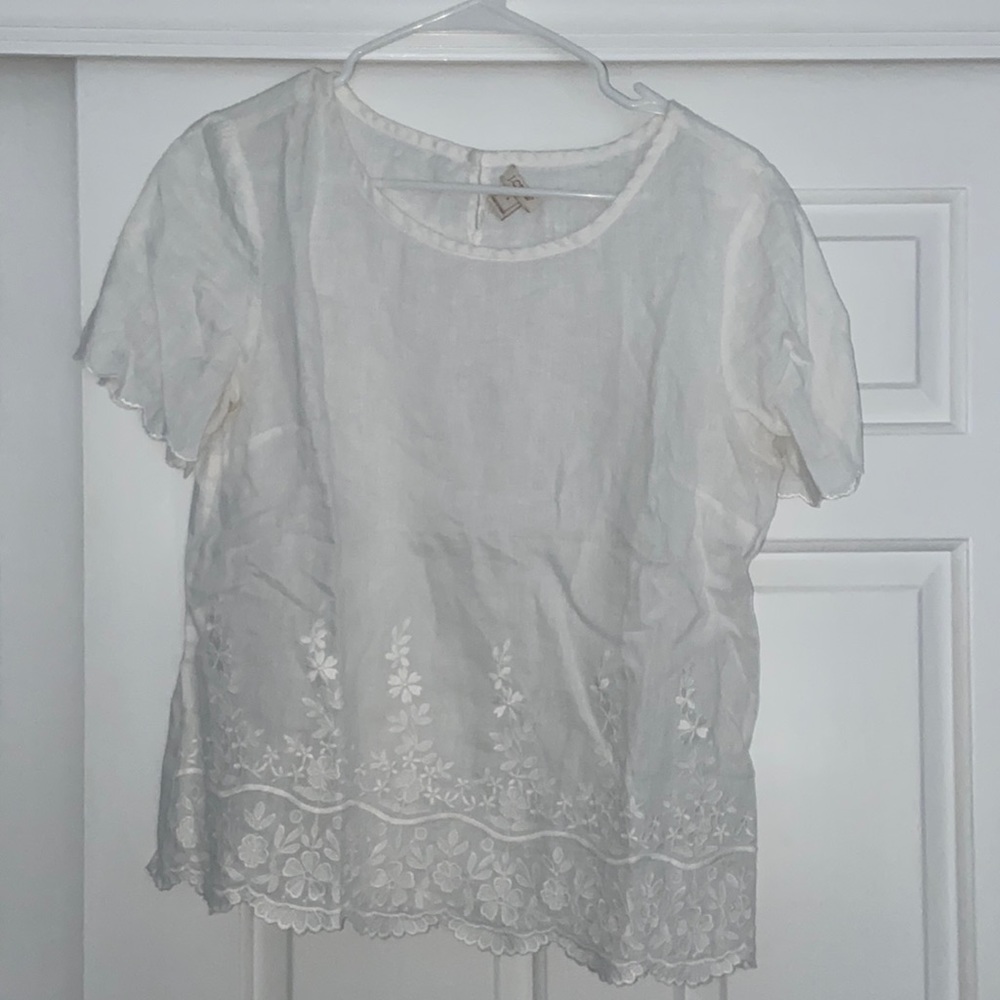 J crew embroidered top